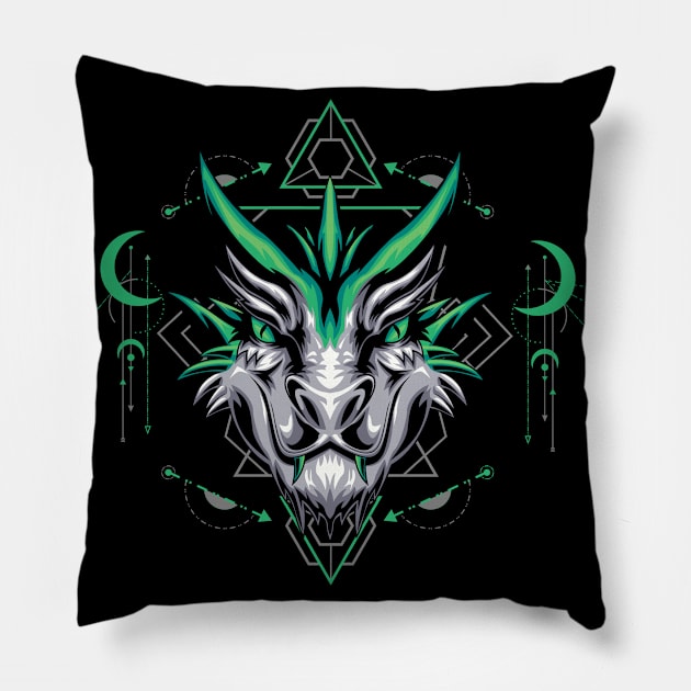 dragon king head Pillow by SHINIGAMII