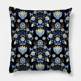 Pattern with The Tree of Life Inspired by Ukrainian Traditional Embroidery Pillow