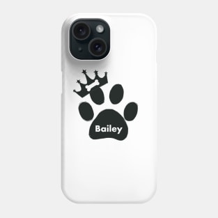 Bailey name made of hand drawn paw prints Phone Case