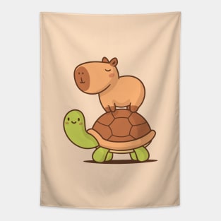 Capybara and Turtle Tapestry