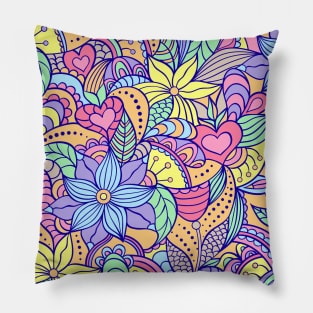 Colorful Doodle Design Pillow