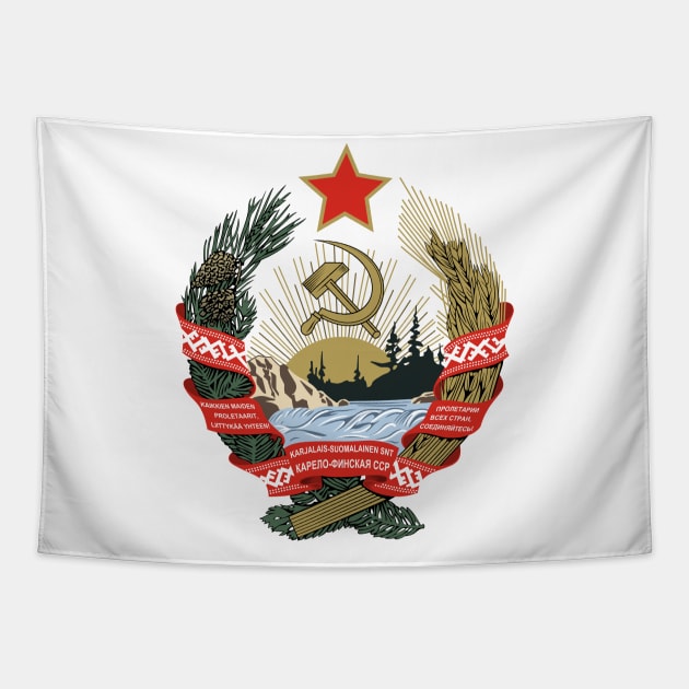 Karelo-Finnish Soviet Socialist Republic (1940 - 1956) State Emblem Tapestry by Flags of the World
