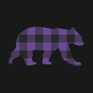 Purple Gay Bear Buffalo Plaid Check Bear | BearlyBrand T-Shirt