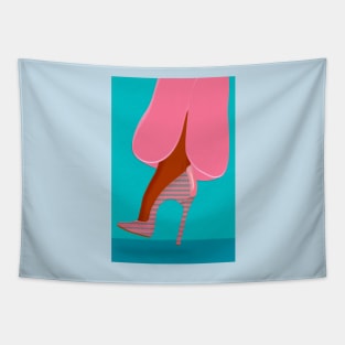 Pink trouser and colorful high heel shoe Tapestry