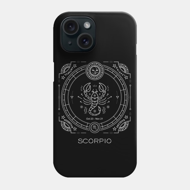 Scorpio Astrological Zodiac Sun Sign Scorpion Phone Case by Pine Hill Goods