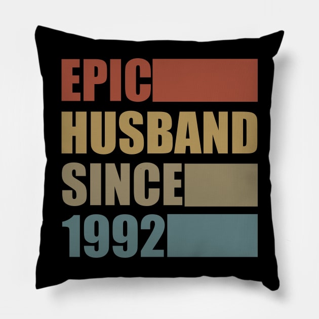 Vintage Epic Husband Since 1992 Pillow by Bunzaji