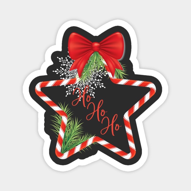 Candy Cane Star Magnet by SWON Design