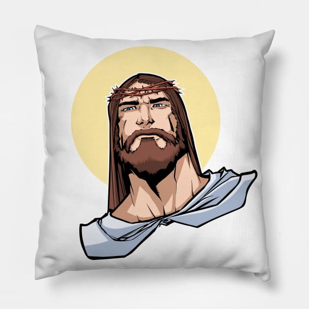 Jesus Portrait Pillow by Malchev