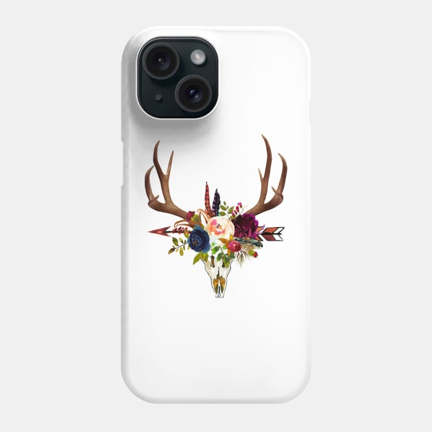 Boho Skull+Antlers Phone Case by PixDezines