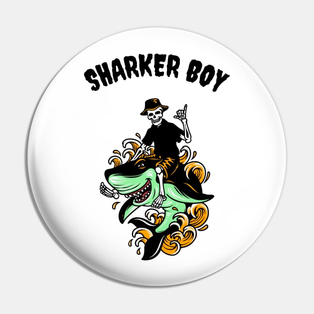 Sharker Boy Cool Shark Pin by Mrkedi