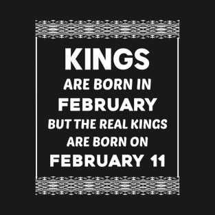 Birthday King White February 11 11th T-Shirt