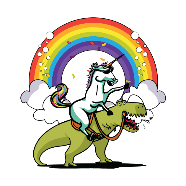 Unicorn Riding T-Rex by stopse rpentine