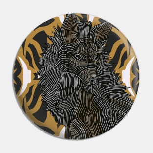 Yellow Tribal Fox Pin