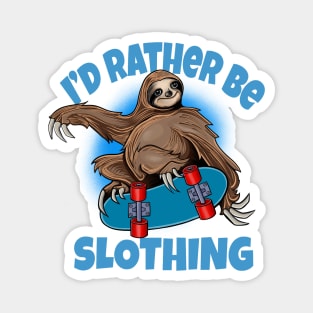 Funny Skateboard Sloth Magnet