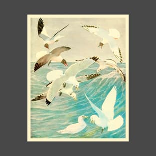 Vintage Seagulls and Ocean Waves T-Shirt