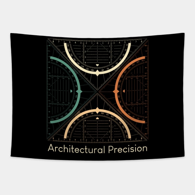 Architect Vintage Art Designs Architectural Precision Tapestry by ErdnussbutterToast