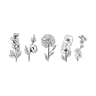 LineArt Wild Flower T-Shirt