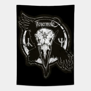 Nevermore - Poe, goth, moon, skull, raven, runes, night, life and death, Edgar Tapestry