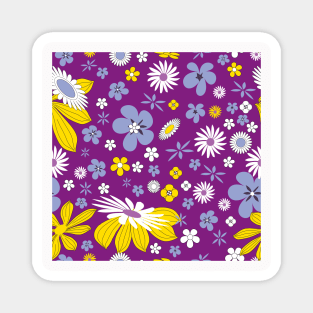 Cool Pattern Neck Gator Purple and Yellow Floral Pattern Magnet