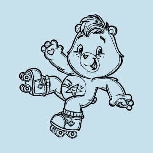 caring bear with roller skates T-Shirt