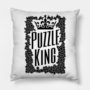 Puzzle King Crown Jigsaw Pieces Puzzler Hobbyist Funny Pillow