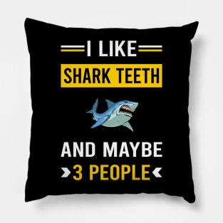 3 People Shark Teeth Pillow