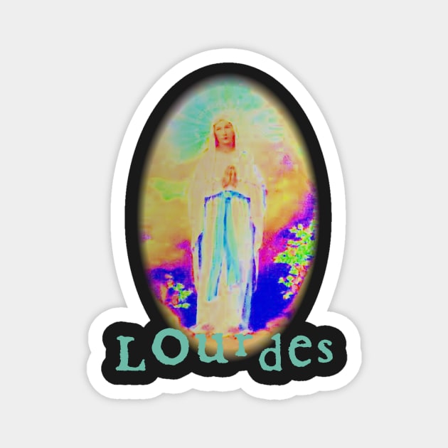 Our Lady of Lourdes Virgin Mary St Bernadette France Catholic Magnet by hispanicworld