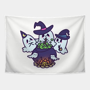 Ghost Witches Brewing Potion Halloween Tapestry