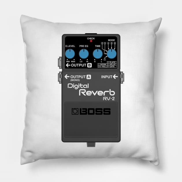 Boss RV-2 Digital Reverb Guitar Effect Pedal Pillow by conform