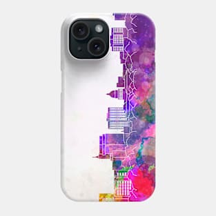 Boise skyline in watercolor background Phone Case