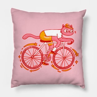 Cycling Cat Pillow