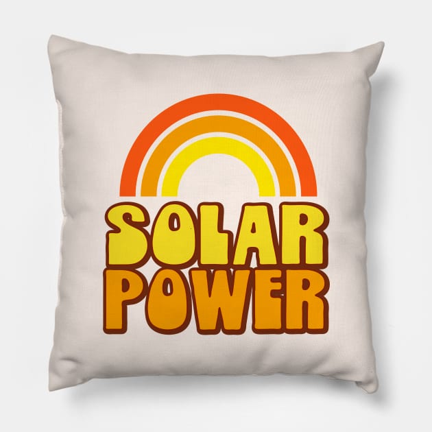 Retro Rainbow Solar Power Pillow by Jitterfly