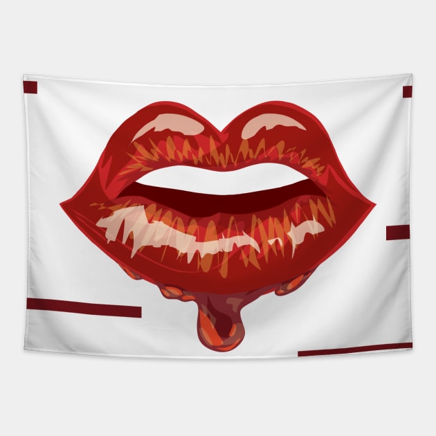 Quarantine Valentines? Just Kiss Me! Tapestry by Artiffy