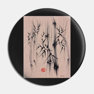 Forest of Dreams - Sumie ink brush bamboo forest painting Pin