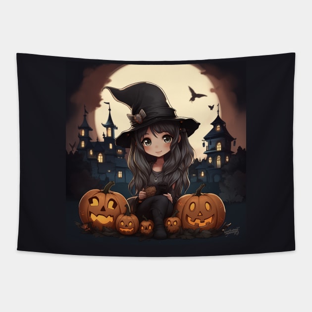 Halloween witch Tapestry by NumberOneEverything