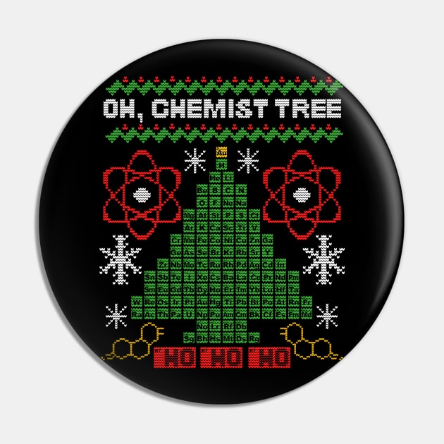 Oh Chemist Tree Funny Christmas Chemistry Pin by NerdShizzle