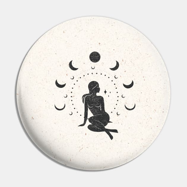 Sitting Moon Goddess Pin by studioaartanddesign