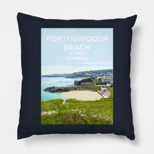 Porthgwidden Beach St Ives Cornwall. Cornish gift. Travel poster Pillow