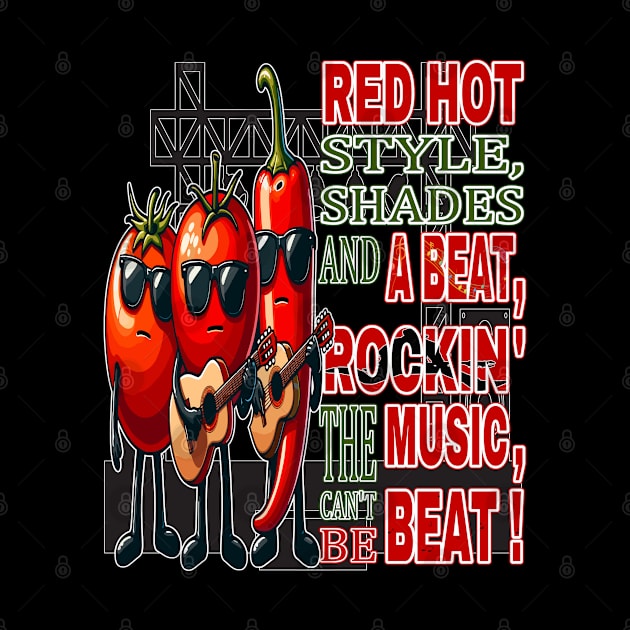 Red Hot Style Rockin the Beat, Groovy Veggie Band by maknatess