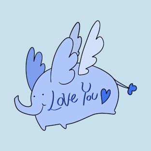 Blue Angel Elephant "Love You" T-Shirt