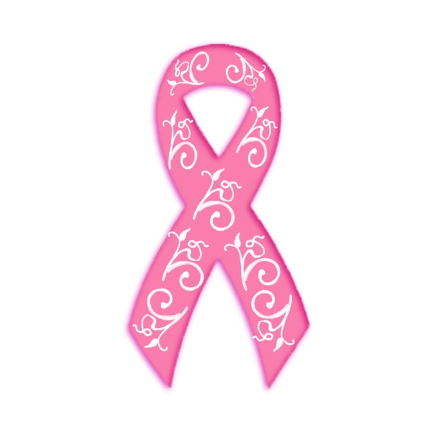 Breast Cancer Awareness Ribbon With Filigree by m2inspiration