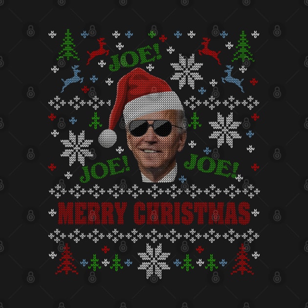 Joe Biden Ugly Christmas Sweater Party Funny JOE! JOE! JOE Santa by TeeCreations