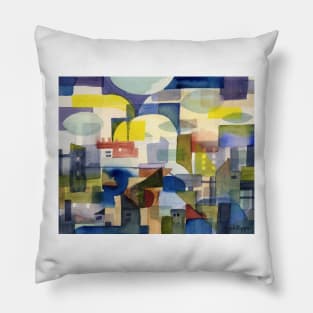 Cityscape with Clouds Pillow