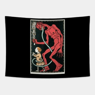 Krampus and Boy Tapestry