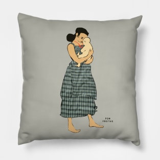 Baby playing with mother's necklace : Pillow