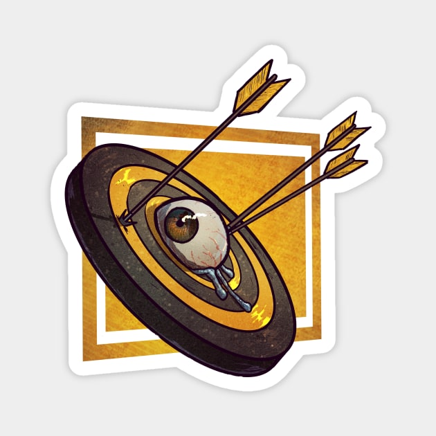 Yellow Bullseye Magnet by OssuanArt