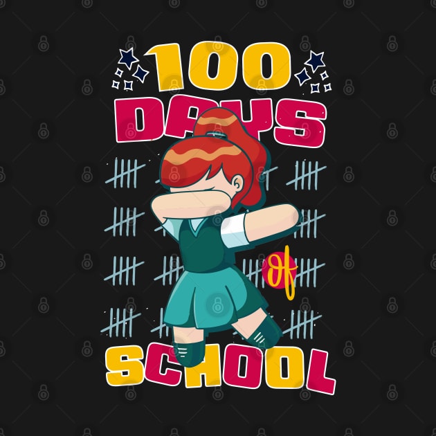 100 days of school featuring a dabbing Football #1 by XYDstore