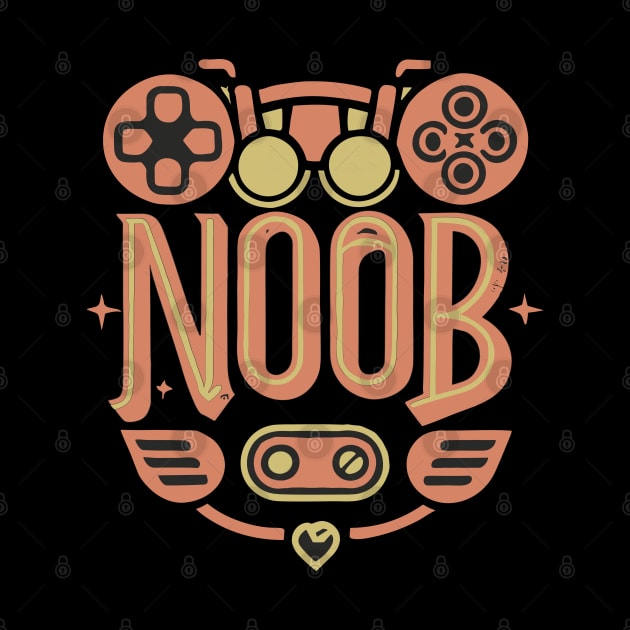 NOOB txt with Bike sign written in Vintage Style For Gamer by XYDstore