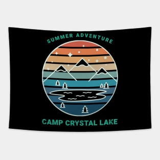 Camp Crystal Lake Retro Sunset Design Tapestry