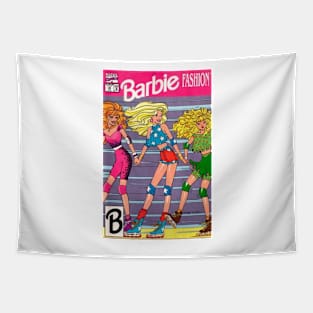 Barbie Comics - Take her Rollerblading with Friends Tapestry